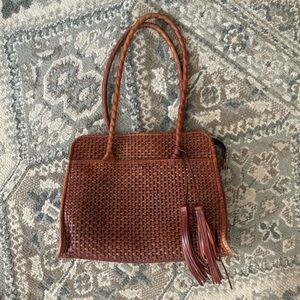 Patricia Nash Woven Leather Satchel